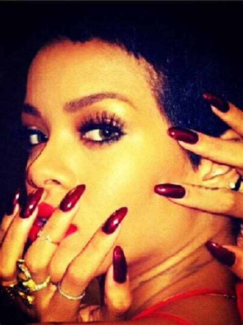 Pin your hair up with a suitable accessory. Rihanna Wraps Her Hands Around Her Face For A Picture On ...