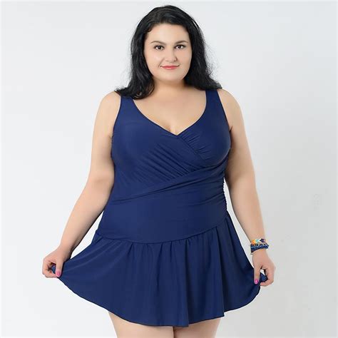 calofe 2017 sexy plus size one piece swimsuit high waist plus size swimwear dresses for fat