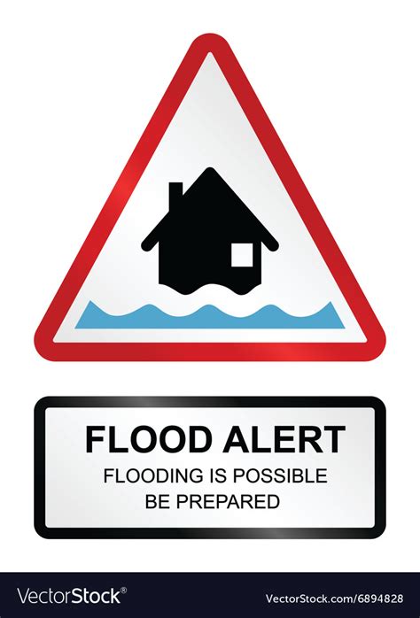 Flood Alert Warning Royalty Free Vector Image Vectorstock