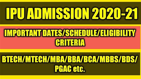 Ipu Admission 2020 21btechmbbsmbabbabcaeligibility Criteria