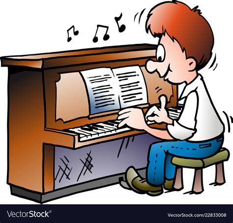 Cartoon Of Of A Musical Piano Player Royalty Free Vector