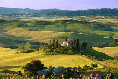 The Belvedere And Tuscan Countryside At Sunrise Near San Quirico D