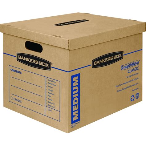Bankers Box Smoothmove Classic Moving Boxes Medium Size Lift Off Lid