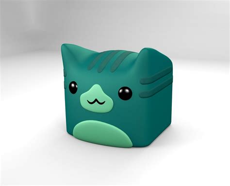 Stl File Geometry Dash Cat Cube 💨・3d Printer Model To Download・cults