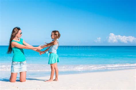 Beautiful Mother And Daughter At Caribbean Beach Enjoying Summer My Xxx Hot Girl