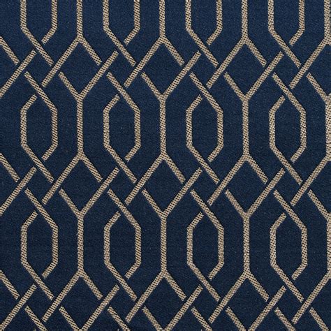 Sapphire Lattice Blue And Gray Contemporary Damask Drapery And
