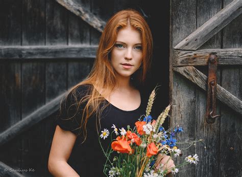 Wallpaper Red Redhead Female Girl Young Pretty Ginger Summer
