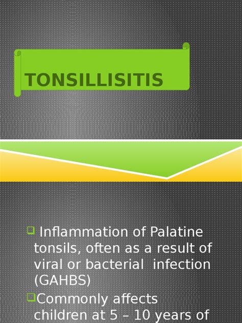 Tonsilitis Pdf Medical Specialties Diseases And Disorders