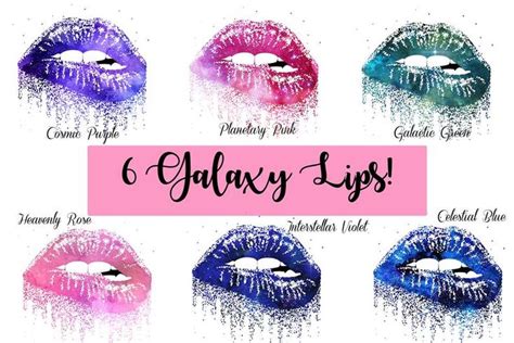Galaxy Dripping Lips Art Glitter Lips Clip Art Dripping Lips