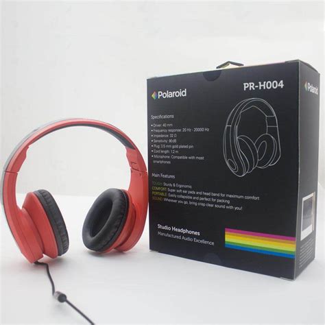 Polaroid Foldable And Portable Over Ear Headphone With Microphone Pr