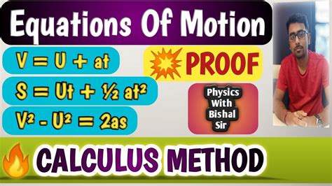 Derivation Of Equations Of Motion CALCULUS METHOD Motion In A
