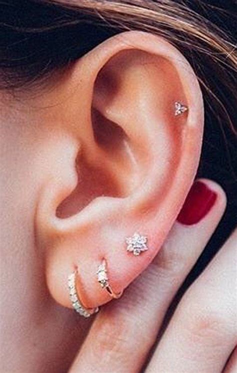 Gorgeous Multiple Ear Piercing Ideas Cartilage Piercing Stud