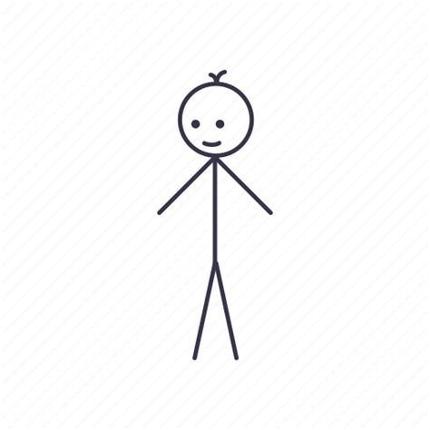 Alone Boy Happy Human Stick Stickman Icon