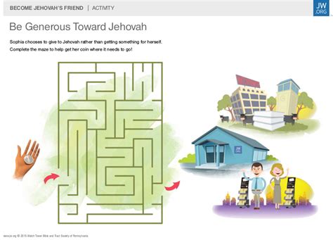 Jehovahs Witness Worksheet For Kids Instructs Them To Give Their Money