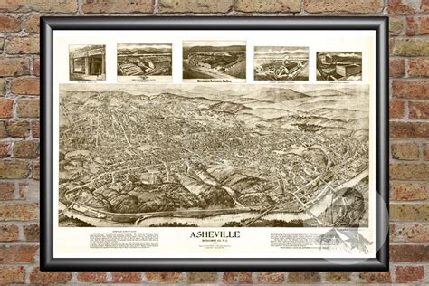 Vintage Map Of Asheville North Carolina 1912 Art Print By Teds