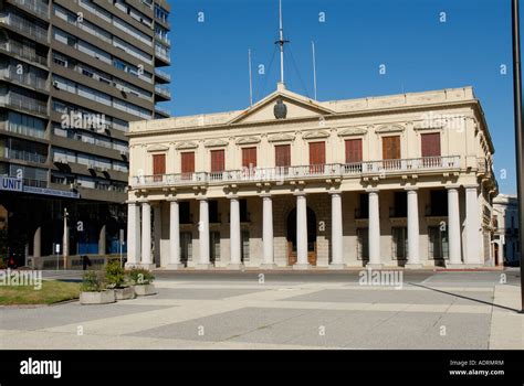 Palacio Estevez Plaza Independencia Montevideo Uruguay Stock Photo