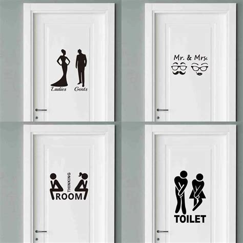 Men And Women Quotes Toilet Signs Door Sticker Fashion Bathroom Decal