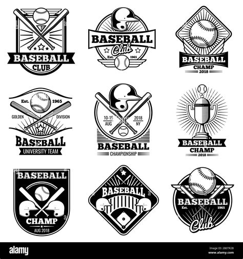 Baseball Emblems Black And White Stock Photos And Images Alamy