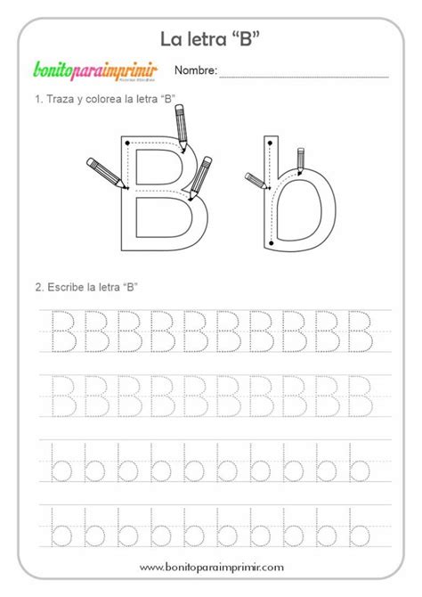 Aprender La Letra B Bonito Para Imprimir