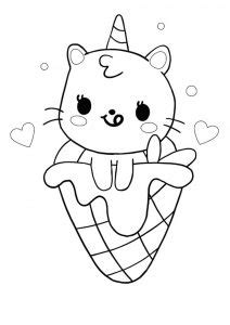 What colors would you like to use on a stack of pancakes? Ice Cream Unicorn Coloring Pages