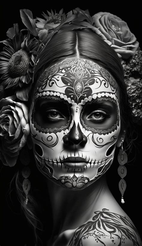 Cholo Art Chicano Art Skull Girl Tattoo Art Tattoo Black And White