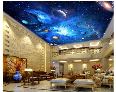 Custom Photo Wallpaper 3d Ceiling Murals Hd Beautiful Sky Clouds Stars