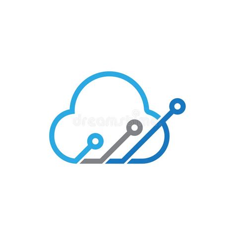 Cloud Technology Icon Vector Logo Design Template Stock Illustration