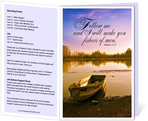 Give thanks in everything church bulletin cover church graphic design, . Church Bulletins Templates : I Will Make You Fishers of ...