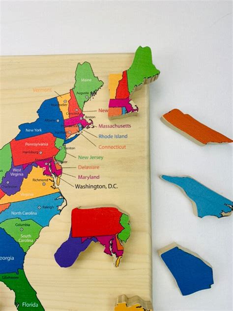 Usa Map Puzzle Wooden Puzzle Map Of The United States Etsy