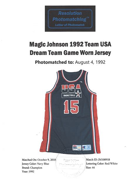 Lot Detail 1992 Magic Johnson Usa Basketball Olympic Dream Team