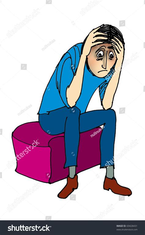 Young Depressed Man Cartoon Stock Photo 69428431 Shutterstock