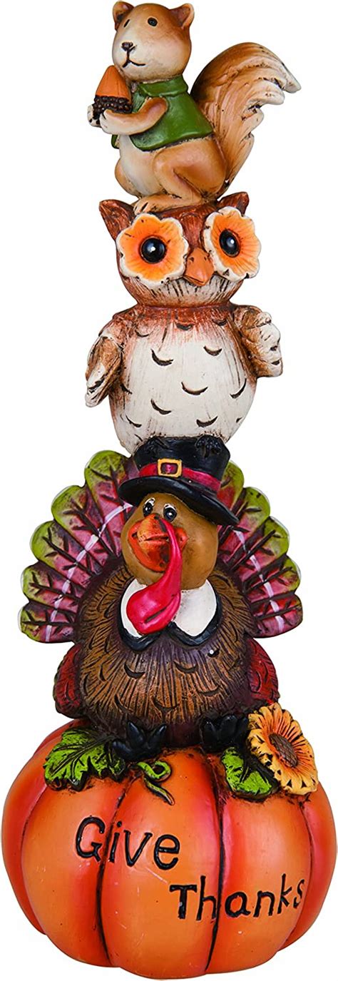 Transpac Harvest Stacked Animal Figurine Home And Kitchen