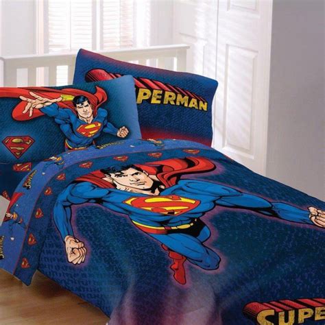 Casual bedding set that adds a dynamic look to any room with its cool gray background with red, white. More superman (With images) | Superman room, Superman ...
