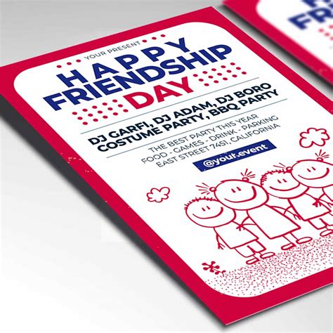 friendship day card printable template flyer psdmarket