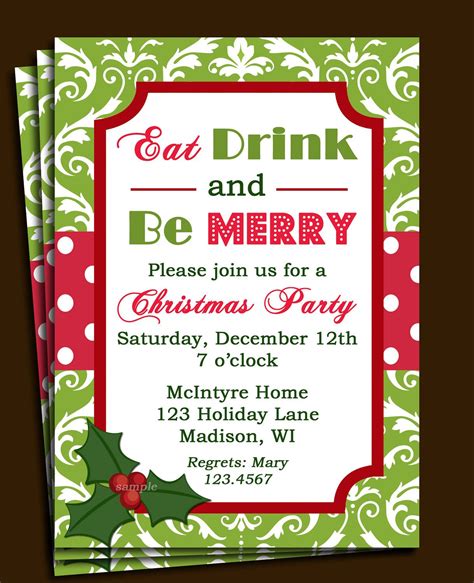 printable office christmas party invitations