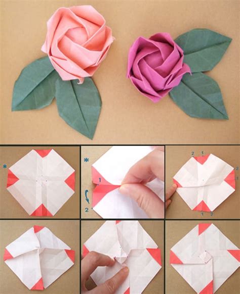 Papierfaltkunst Origami Rose Freshouse