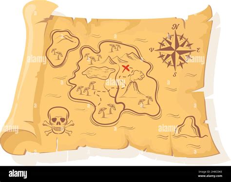 Old Pirates Treasure Scroll Torn Stock Vector Images Alamy