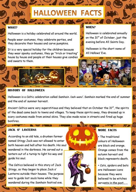 Halloween Facts Halloween Worksheets Halloween Facts Halloween History