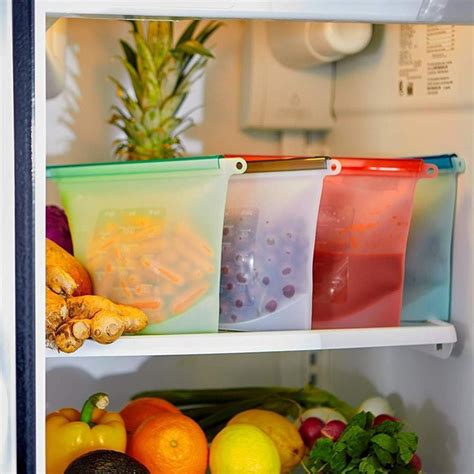 27% off 10pcs multifunction home reusable silicone food storage bags food grade preservation freezer bags ziplock leakproof fruits vegetable bag kitchen organizer 1 review cod. Reusable Food Storage Bags (FDA Approved Silicone ...