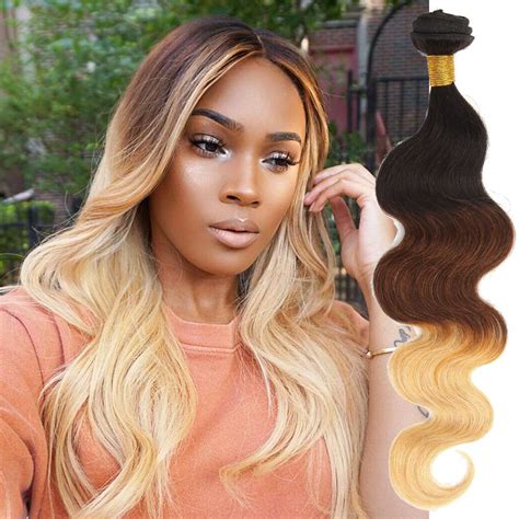 150g 1b3327 Real Human Hair Extensions Ombre Body Wave 3bundles Hair Weaves Real Human Hair