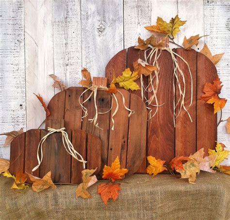 Pallet Wood Pumpkins Autumn Fall Decor Thanksgiving Halloween Set Of 3