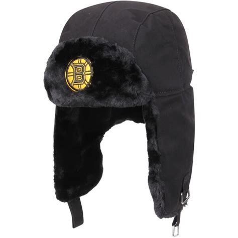 Fanatics Branded Boston Bruins Black Indestructible Bear Trapper Hat