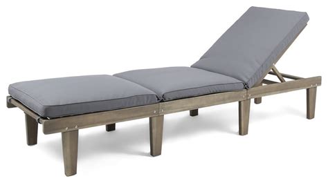 Gdf Studio Alisa Outdoor Acacia Wood Chaise Lounge With