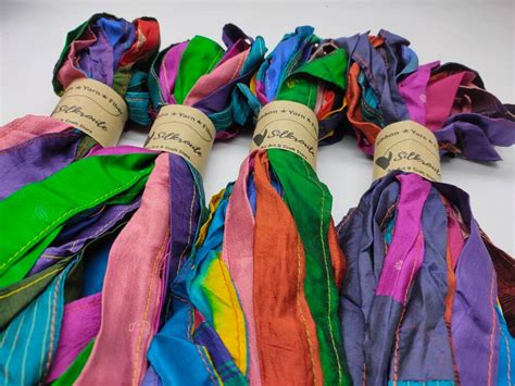 1 Inch Sewn Border Recycled Sari Silk Ribbon Sari Silk Ribbon Sari
