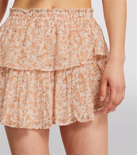 Loveshackfancy Pink Cotton Ruffle Mini Skirt Harrods Uk