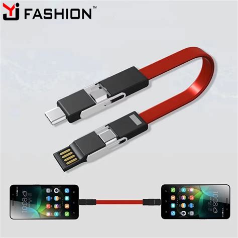 4 In 1 Keychain Usb Data Charging Charger Cable For All Phones With