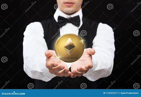 Close Up Of Magician With Ethereum Coin Editorial Photography Image