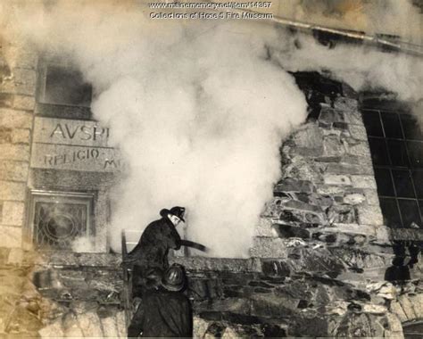 St Marys School Fire Bangor Ca 1911 Maine Memory Network