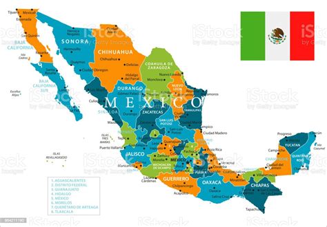 Ilustración De Mapa De México Vector Y Más Vectores Libres De Derechos