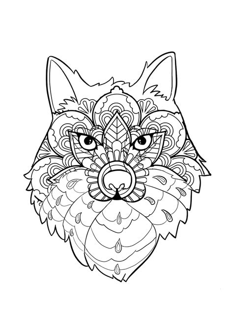 Pattern Wolf Mandala coloring page - Download, Print or Color Online